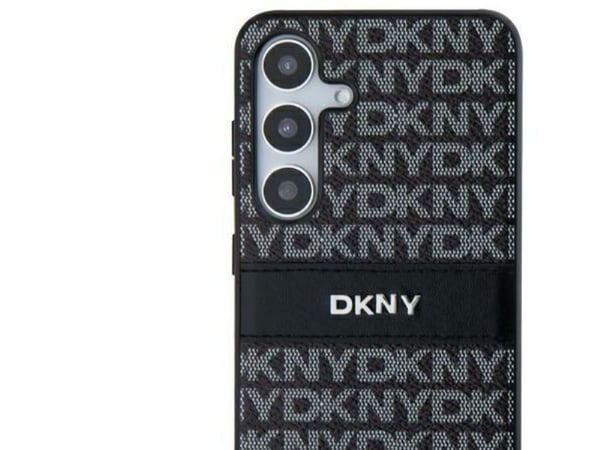 DKNY lær mono stripe & metall-logo-etui til Samsung Galaxy S24+ - sort