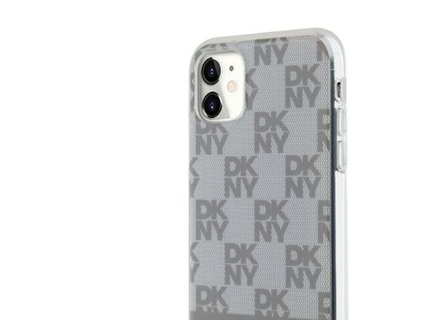 DKNY DKHMN61HCPTSE iPhone 11 / Xr 6,1" beige/beige hardcase IML Checkered Mono Pattern & Printed Stripes MagSafe