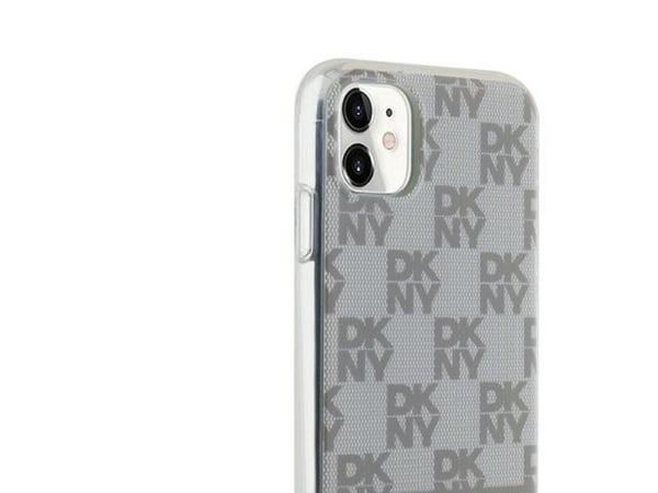 DKNY DKHMN61HCPTSE iPhone 11 / Xr 6,1" beige/beige hårdfodral IML rutigt monomönster &amp; tryckta ränder MagSafe