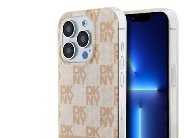DKNY DKHMP13LHCPTSP iPhone 13 Pro / 13 6.1" vaaleanpunainen / vaaleanpunainen kovakotelo IML Checkered Mono kuvio &amp; painetut raidat MagSafe