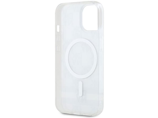 DKNY DKHMP14SHCPTSE hardcase til iPhone 14/15/13 6.1" beige MagSafe rutete mono-mønster & trykte striper