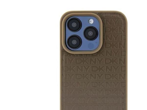 DKNY DKNY DKHMP14SPSHRPSW iPhone 14 / 15 / 13 6.1" brazowy/brown hardcase Leather Pattern Metal Logo MagSafe