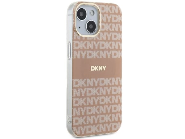DKNY IML Mono &amp; Stripe MagSafe-skal till iPhone 15 Plus / 14 Plus - rosa