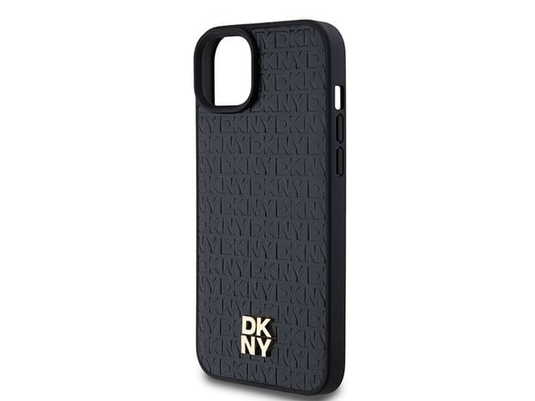 DKNY DKNY DKHMP15MPSHRPSK iPhone 15 Plus / 14 Plus 6.7" czarny/black hardcase Leather Monogram Pattern Metal Logo MagSafe