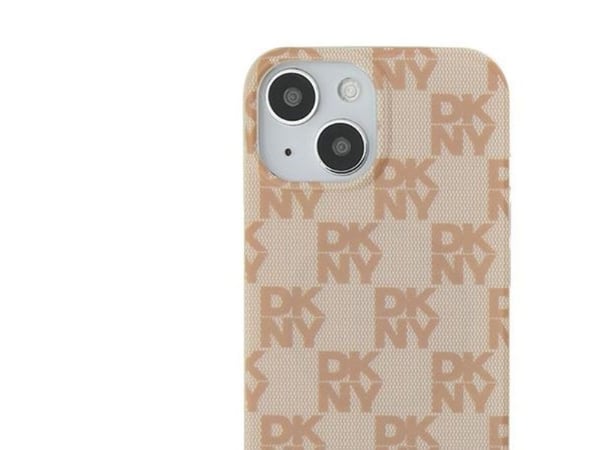 DKNY IML rutig mono-mönster & tryckta ränder MagSafe-skal till iPhone 15 / 14 / 13 - rosa