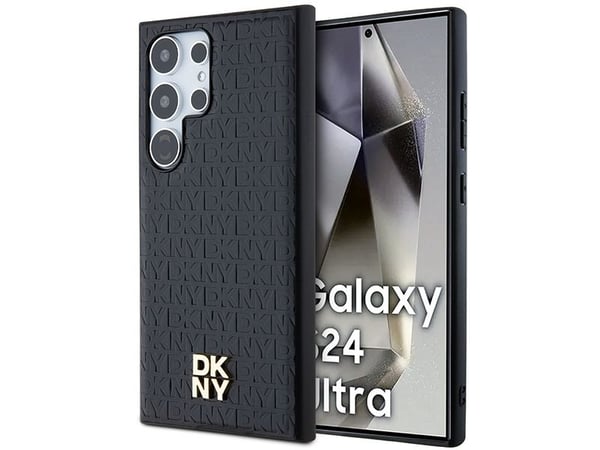 Samsung Galaxy S24 Ultra DKNY Nahkakotelo Kuvio Metalli Logo MagSafe (DKHMS24LPSHRPSK) musta
