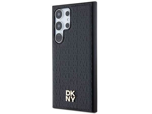 Samsung Galaxy S24 Ultra DKNY Nahkakotelo Kuvio Metalli Logo MagSafe (DKHMS24LPSHRPSK) musta
