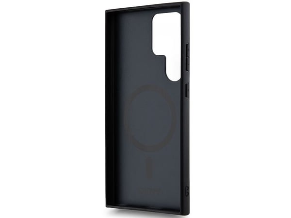 DKNY lærmønstret metall-logo MagSafe-etuiet til Samsung Galaxy S24 Ultra - svart