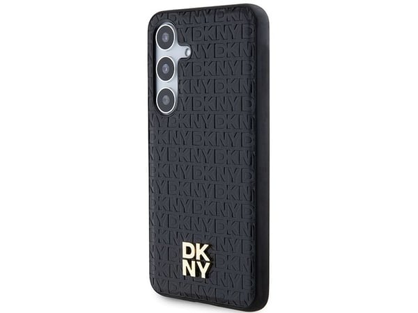 DKNY Leather Pattern Metal Logo MagSafe case for Samsung Galaxy S24+ - black