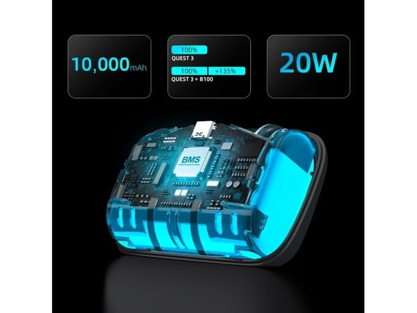 BOBOVR S3 PRO batteristøttestropp for Meta Quest 3