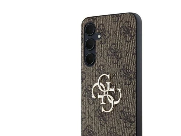 Guess 4G Big Metal Logo-etui for Samsung Galaxy A35 - brun