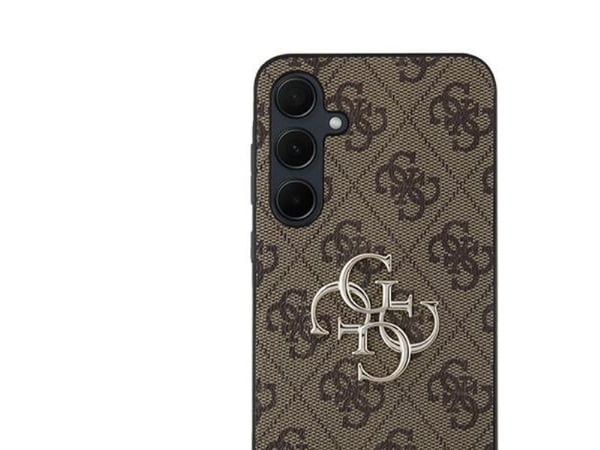Guess 4G Big Metal Logo-etui for Samsung Galaxy A35 - brun