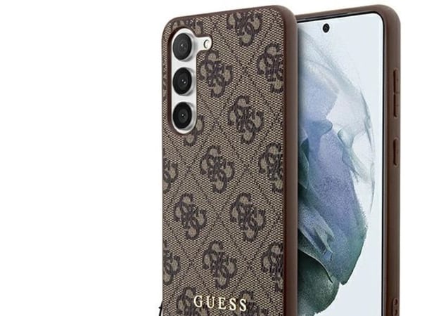 Guess 4G Charms Collection-skal för Samsung Galaxy A35 - brun