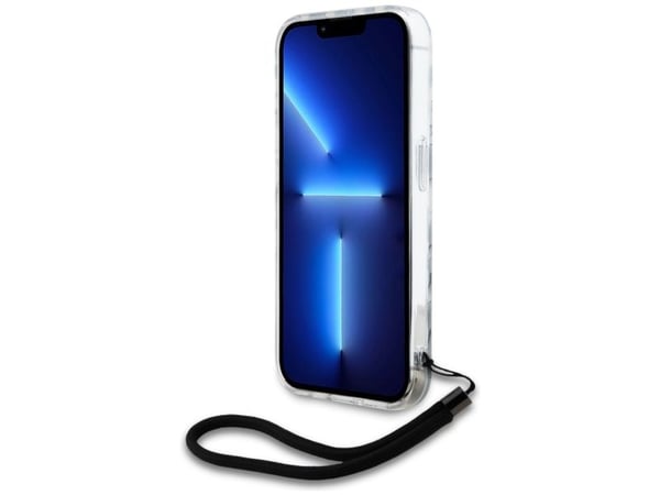 Karl Lagerfeld IML sebramønster & cord-deksel til iPhone 15 Pro - svart