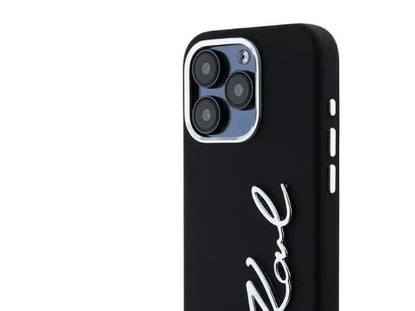 Karl Lagerfeld KLHCP15LSCMSMVK iPhone 15 Pro 6.1" czarny/black hardcase Silicone Metal Script Logo