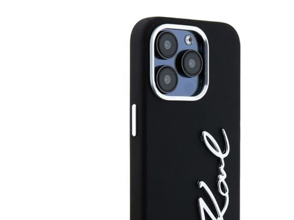 Karl Lagerfeld KLHCP15LSCMSMVK iPhone 15 Pro 6.1" czarny/black hardcase Silicone Metal Script Logo