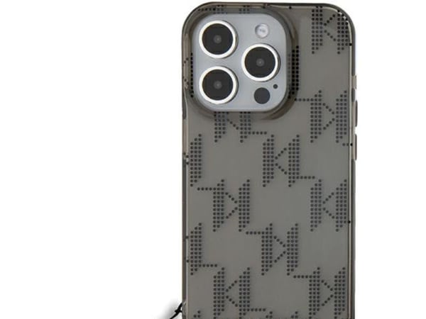 Karl Lagerfeld KLHCP15XHKDPNSK iPhone 15 Pro Max 6.7" czarny/black hardcase IML Mono KL Pattern & Cord