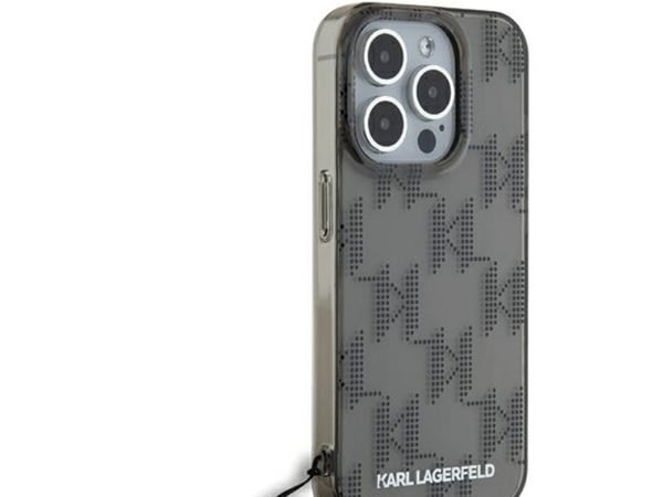Karl Lagerfeld KLHCP15XHKDPNSK iPhone 15 Pro Max 6.7" czarny/black hardcase IML Mono KL Pattern & Cord