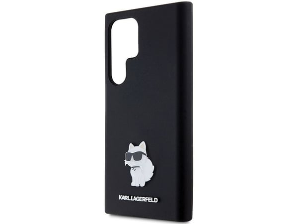 Karl Lagerfeld silikon Choupette metallnål-fodral för Samsung Galaxy S24 Ultra - svart