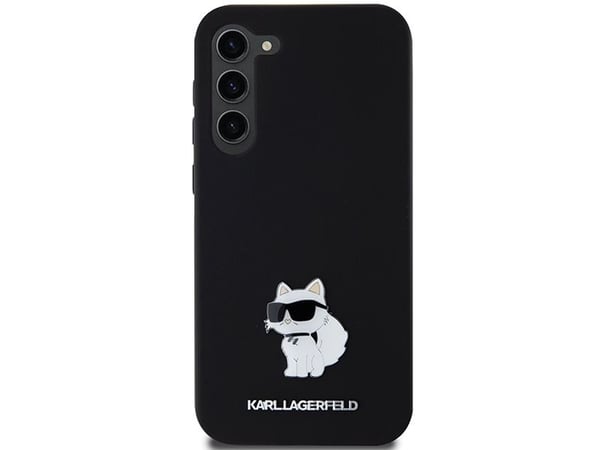 Samsung Galaxy S24 Plus Karl Lagerfeld silikonskal Choupette Metal Pin (KLHCS24MSMHCNPK) svart
