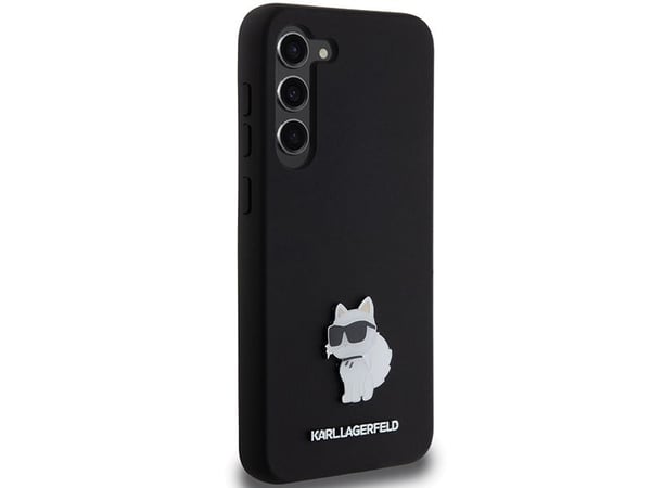 Samsung Galaxy S24 Plus Karl Lagerfeld silikonskal Choupette Metal Pin (KLHCS24MSMHCNPK) svart