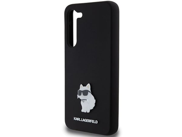 Samsung Galaxy S24 Plus Karl Lagerfeld silikonskal Choupette Metal Pin (KLHCS24MSMHCNPK) svart