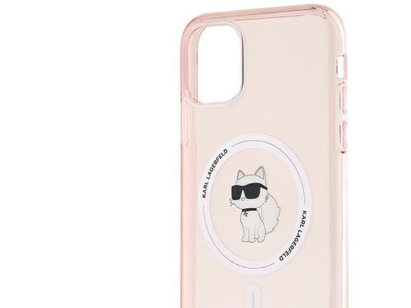 Karl Lagerfeld Karl Lagerfeld Karl Lagerfeld KLHMN61HFCCNOP iPhone 11 / Xr 6.1" vaaleanpunainen / vaaleanpunainen IML kovakotelo Choupette MagSafe