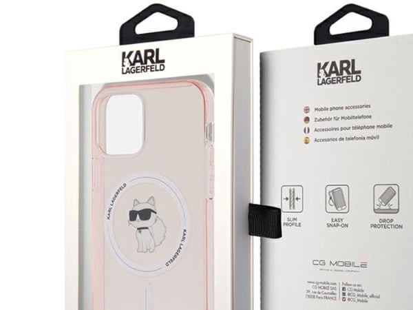 Karl Lagerfeld Karl Lagerfeld Karl Lagerfeld KLHMP12MHFCCNOP iPhone 12/12 Pro 6.1" różowy/pink kovakotelo IML Choupette MagSafe