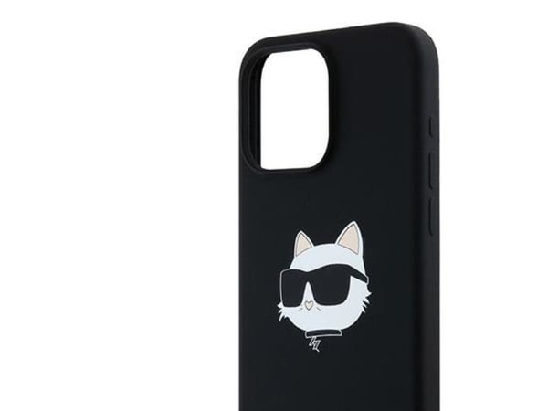 Karl Lagerfeld silikon Choupette Head-fodral med MagSafe till iPhone 15 Pro - svart