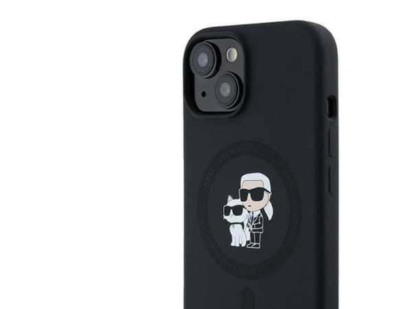 Etui Karl Lagerfeld Silikon Karl&Choupette MagSafe for iPhone 15 Plus / 14 Plus - sort