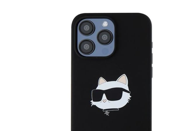 Karl Lagerfeld silikon Choupette Head MagSafe-skal för iPhone 15 Pro Max - svart