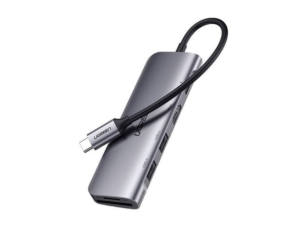 Ugreen 15214, sladdansluten, USB 3.2 Gen 1 (3.1 Gen 1) Typ-C, 100 W, violett, metallisk, MicroSD (TransFlash), SD, 64 GB