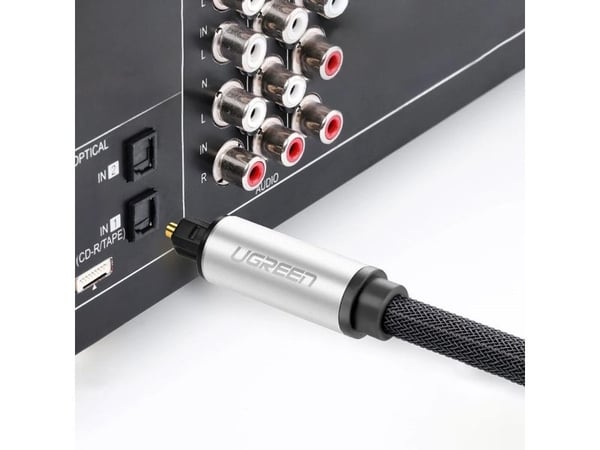 Ugreen AV108 10540 optinen Toslink/SPDIF-kaapeli 2m - harmaa