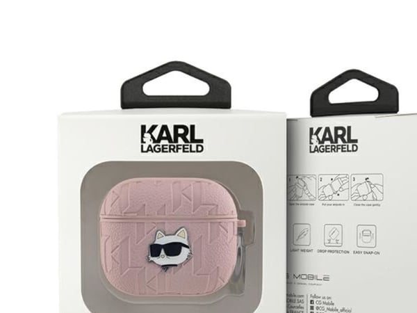 Karl Lagerfeld KLA3PGCHPP AirPods 3-skal rosa/pink Monogram Choupette Head