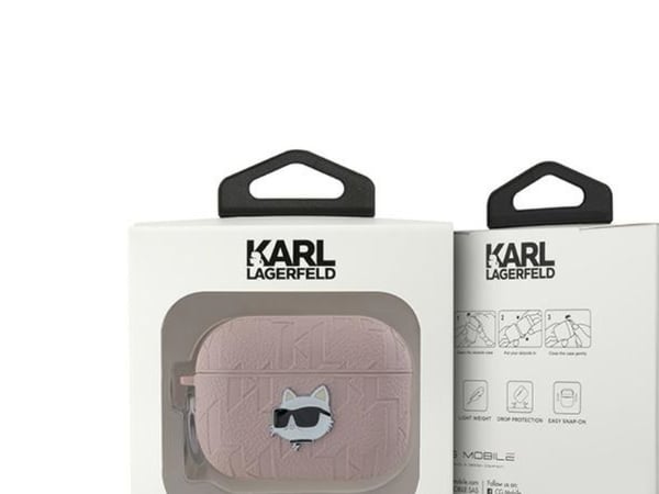 Karl Lagerfeld KLAP2PGCHPP AirPods Pro 2 (2022/2023) deksel rosa/pink monogram Choupette Head