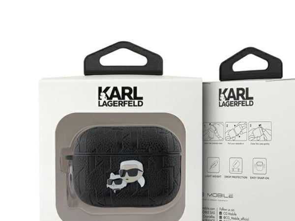 Karl Lagerfeld KLAP2PGKCPK AirPods Pro 2 (2022/2023) deksel svart/black monogram Karl & Choupette Head