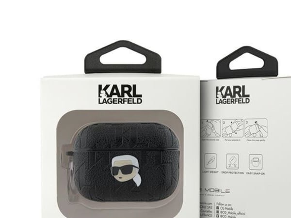 Karl Lagerfeld Karl Lagerfeld KLAP2PGKIPK AirPods Pro 2 (2022/2023) deksel svart Monogram Karl Head