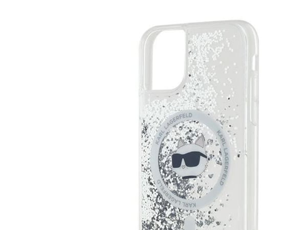 Karl Lagerfeld Liquid Glitter Choupette MagSafe-skal till iPhone 11 / Xr - Transparent