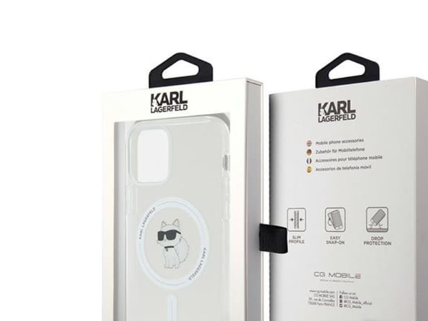 Karl Lagerfeld Karl Lagerfeld KLHMP12MHFCCNOT iPhone 12/12 Pro 6.1" kirkas/läpinäkyvä IML kovakotelo Choupette MagSafe