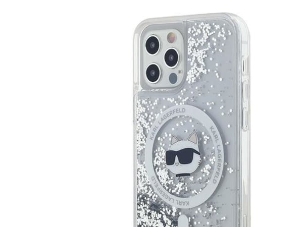 Karl Lagerfeld Liquid Glitter Choupette Head MagSafe-skal till iPhone 12 / 12 Pro - transparent
