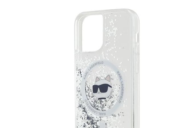 Karl Lagerfeld Nestemäinen Glitter Choupette Head MagSafe tapauksessa iPhone 12 / 12 Pro - selkeä