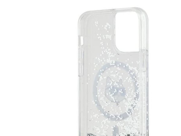 Karl Lagerfeld Nestemäinen Glitter Choupette Head MagSafe tapauksessa iPhone 12 / 12 Pro - selkeä
