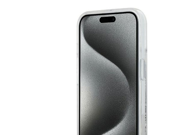 Karl Lagerfeld Liquid Glitter Choupette Head MagSafe tapauksessa iPhone 13 - kirkas