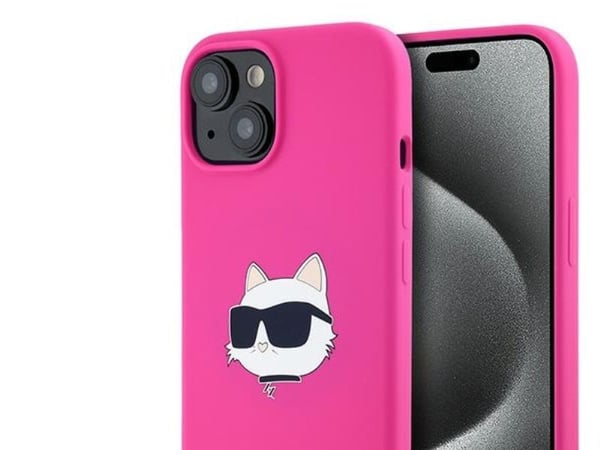 Karl Lagerfeld Karl Lagerfeld KLHMP15MSCHPPLF iPhone 15 Plus / 14 Plus 6.7" różowy/fuschia kovakotelo Silikoni Choupette Head MagSafe Silikoni Chou...