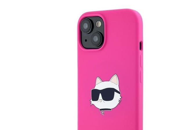 Karl Lagerfeld Karl Lagerfeld KLHMP15MSCHPPLF iPhone 15 Plus / 14 Plus 6.7" różowy/fuschia kovakotelo Silikoni Choupette Head MagSafe Silikoni Chou...