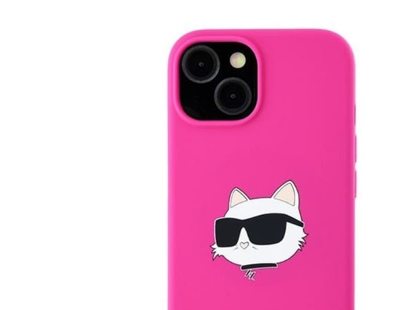 Karl Lagerfeld Karl Lagerfeld KLHMP15MSCHPPLF iPhone 15 Plus / 14 Plus 6.7" różowy/fuschia kovakotelo Silikoni Choupette Head MagSafe Silikoni Chou...