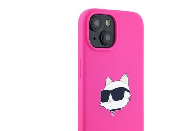 Karl Lagerfeld Karl Lagerfeld KLHMP15MSCHPPLF iPhone 15 Plus / 14 Plus 6.7" różowy/fuschia kovakotelo Silikoni Choupette Head MagSafe Silikoni Chou...