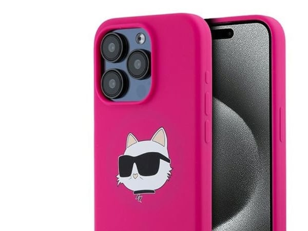 Karl Lagerfeld Karl Lagerfeld Karl Lagerfeld KLHMP15XSCHPPLF iPhone 15 Pro Max 6.7" różowy/fuschia kovakotelo Silikoni Choupette Head MagSafe