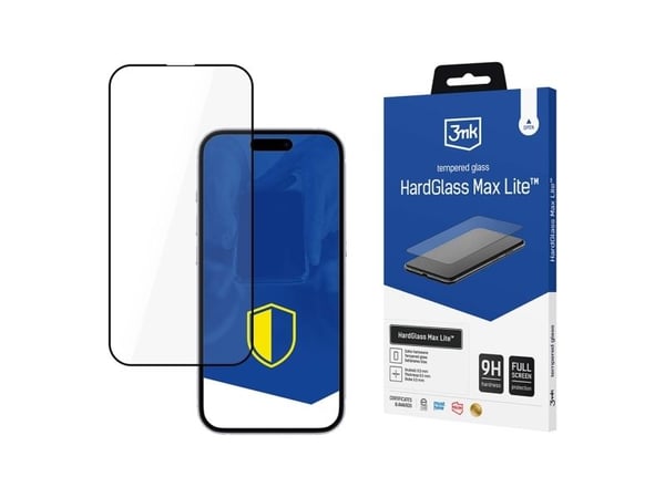 3MK HardGlass Max Lite för iPhone SE 4 svart/black, helskärm, Glass Lite