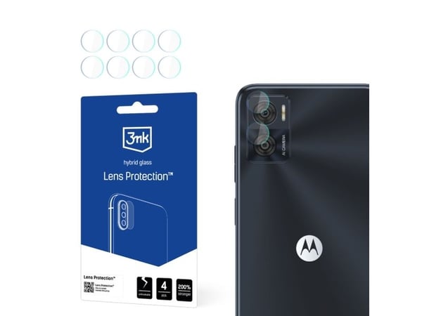 3MK Hybridglas för kameraobjektiv 3MK Objektivskydd Motorola Moto E22 [4 PACK]